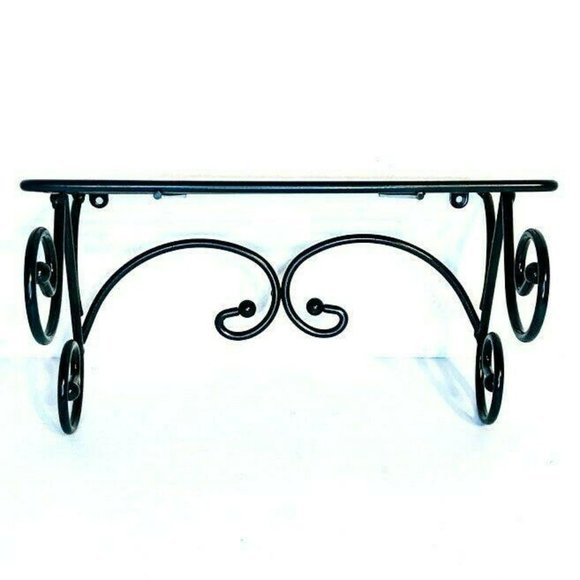 Vintage HOMCO Home Interiors and Gifts Green Metal Wire Wall Shelf 12657-DE - Picture 2 of 5